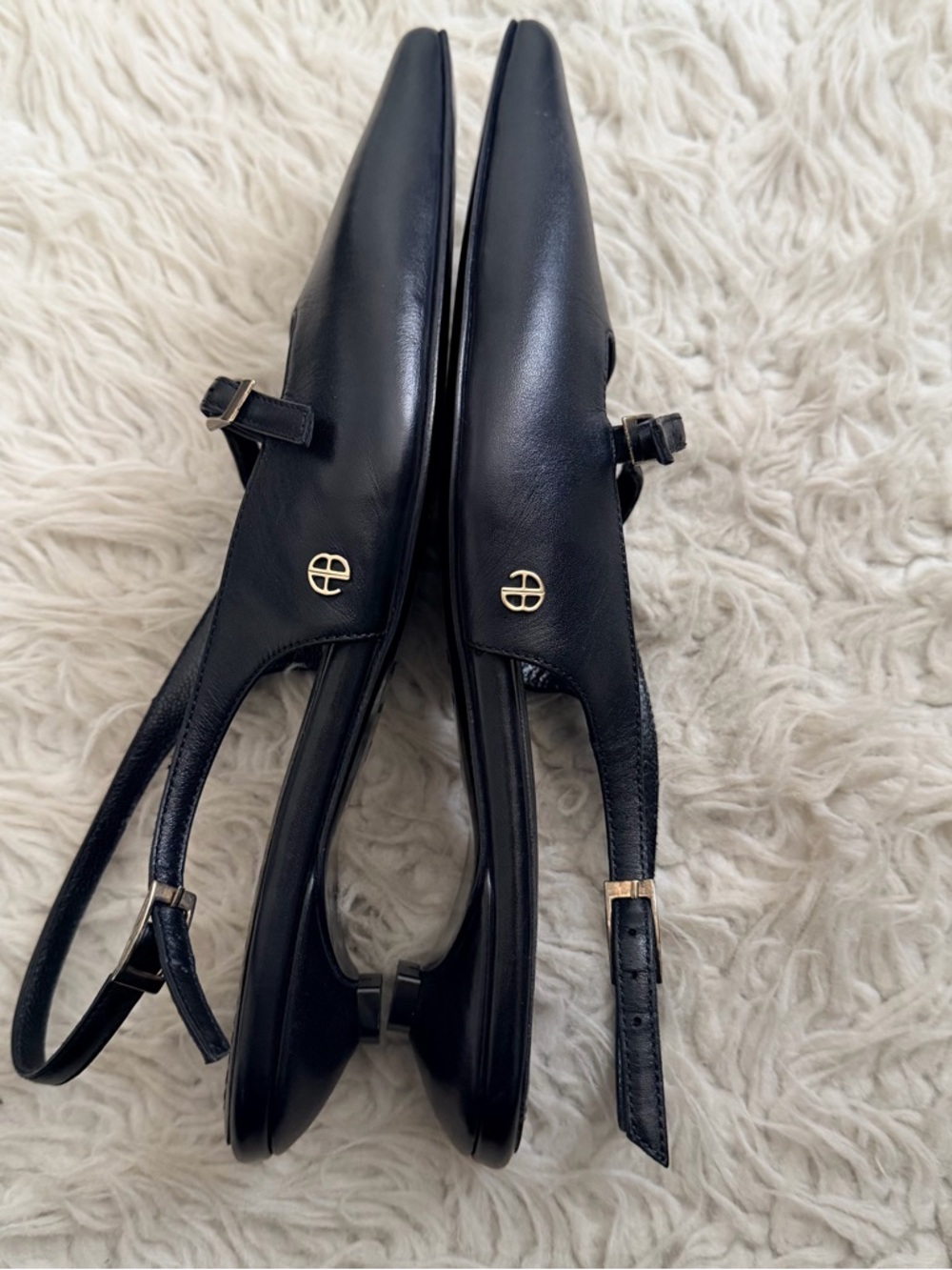 Anine Bing Slingback Kitten Heels - Black - Picture 5 of 9